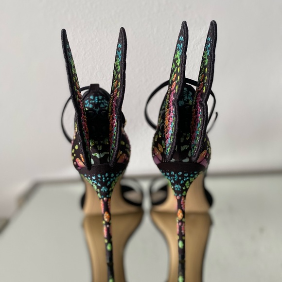 New Sophia Webster Chiara Embellished Heeled Sandals Papillon Paradise Print - Picture 9 of 12